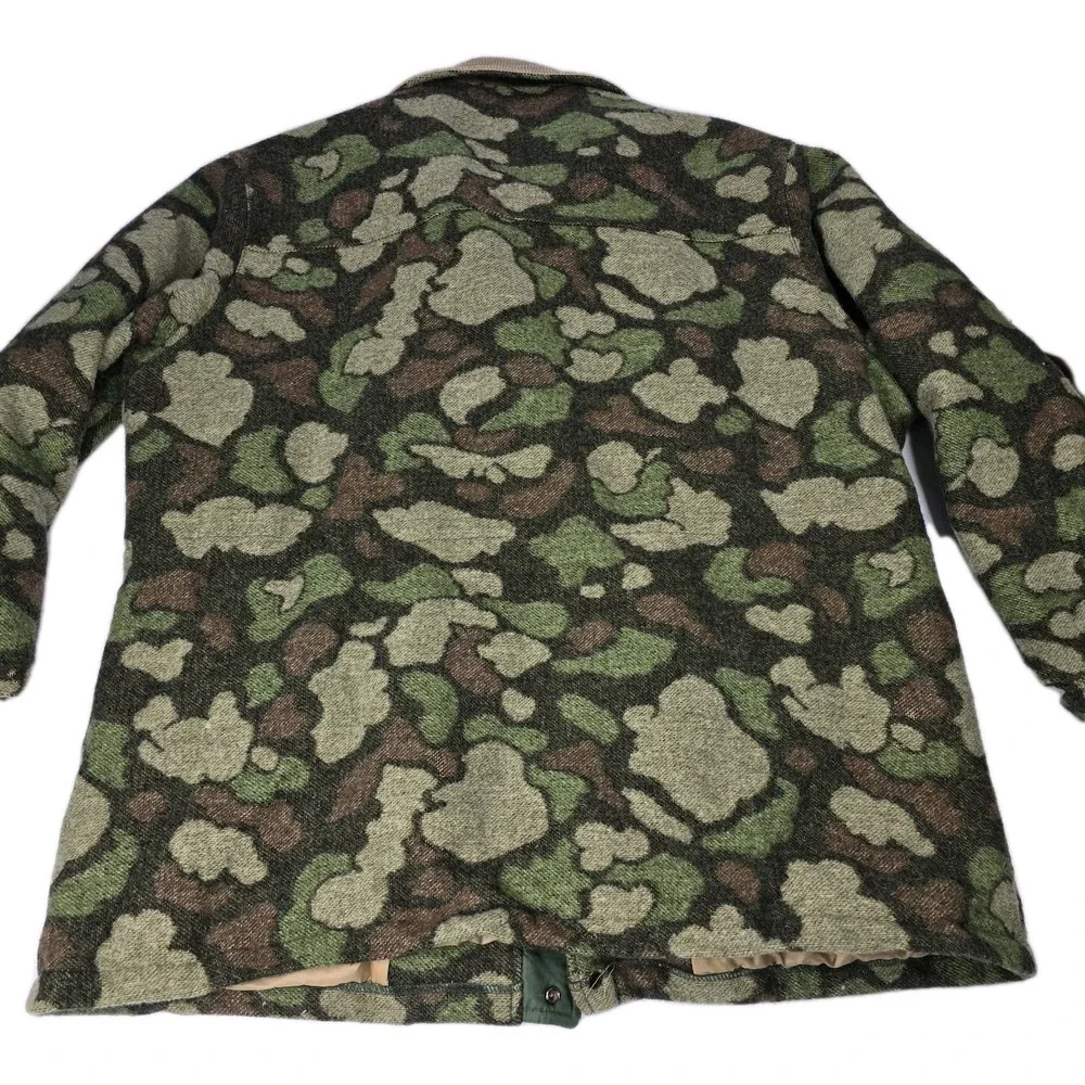 Outdoors Man By Pendleton Camo Field Jacket Mens XL 100% Wool‎ Game Pouch 3M VTG